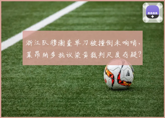 浙江队穆谢奎单刀被撞倒未响哨，莱昂纳多抗议染黄裁判尺度存疑？
